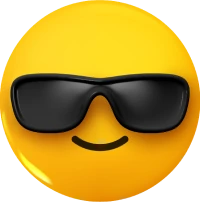 emoji souriant à lunettes